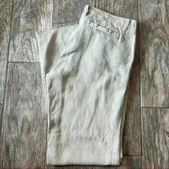 Current Elliott Womens Khaki Raw Hem Straight Leg Pants Size 30 - Picture 2 of 8